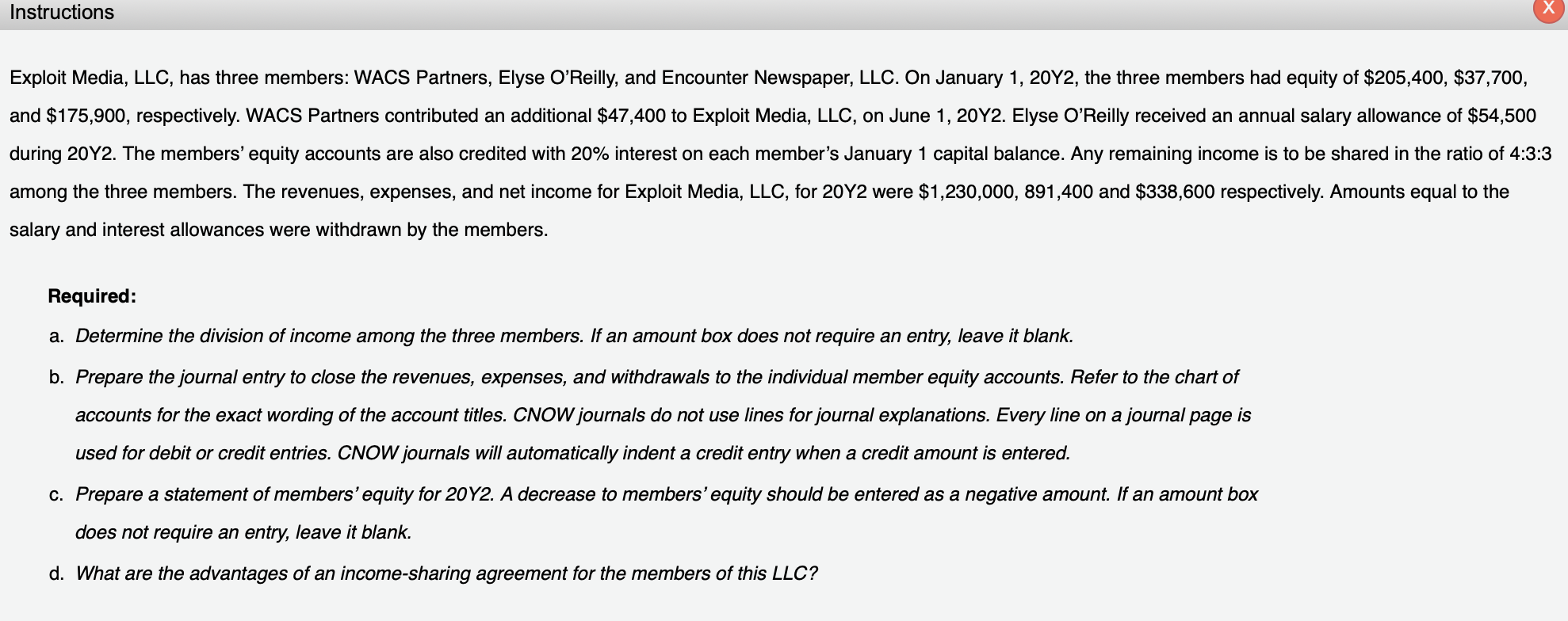 Instructions Exploit Media Llc Has Three Members Wacs Partners Elyse O Reilly And Encounter Newspaper Llc On Janu 1