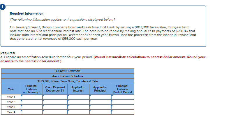 Required Information The Following Information Applies To The Questions Displayed Below On January 1 Year 1 Brown C 1