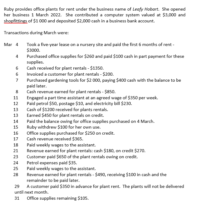 Prepare A Income Statement Based On The Transactions 1