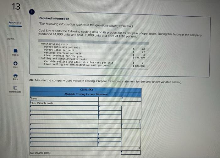11 Part 2 Of 4 1 Points Required Information The Following Information Applies To The Questions Displayed Below Cool S 2