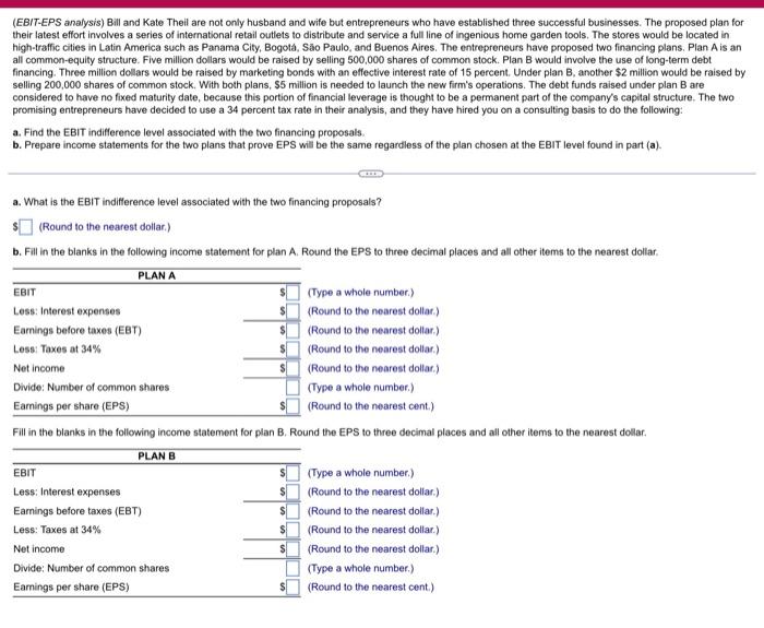 Ebit Eps Analvsis Bill And Kate Theil Are Not Onlv Husband And Wife But Entrepreneurs Who Have Established Three Succe 1