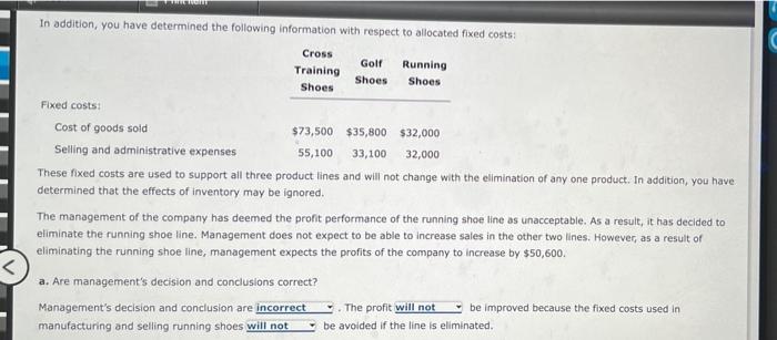 Variable And Absorption Costing Three Products Winslow Inc Manufactures And Sells Three Types Of Shoes The Income Stat 2
