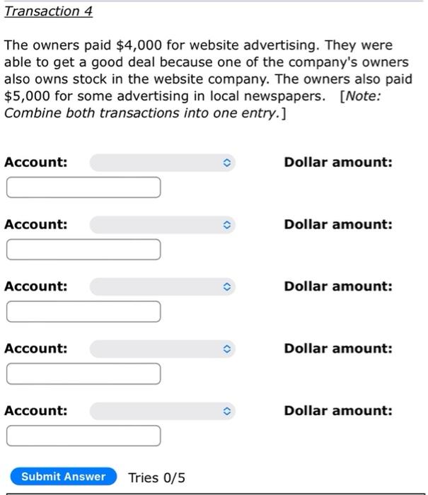 Transaction 1 On March 1 The Three Classmates Opened A Checking Account For The Wire At A Local Bank They Each Deposit 4