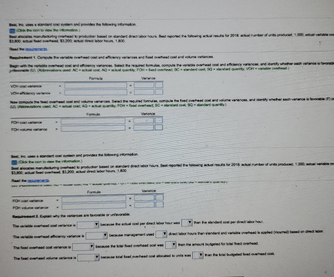 All Star Inc Uses A Standard Cost System And Provides The Following Information Click The Icon To View The Informati 3