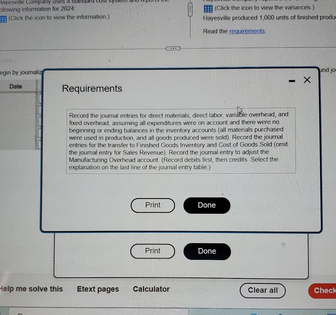 Hayesville Company Uses A Standard Cost System And Reports The Following Information For 2024 Hayesville Company Report 3