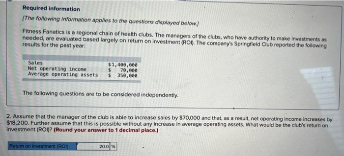 Required Information The Following Information Applies To The Questions Displayed Below Fitness Fanatics Is A Regional 2