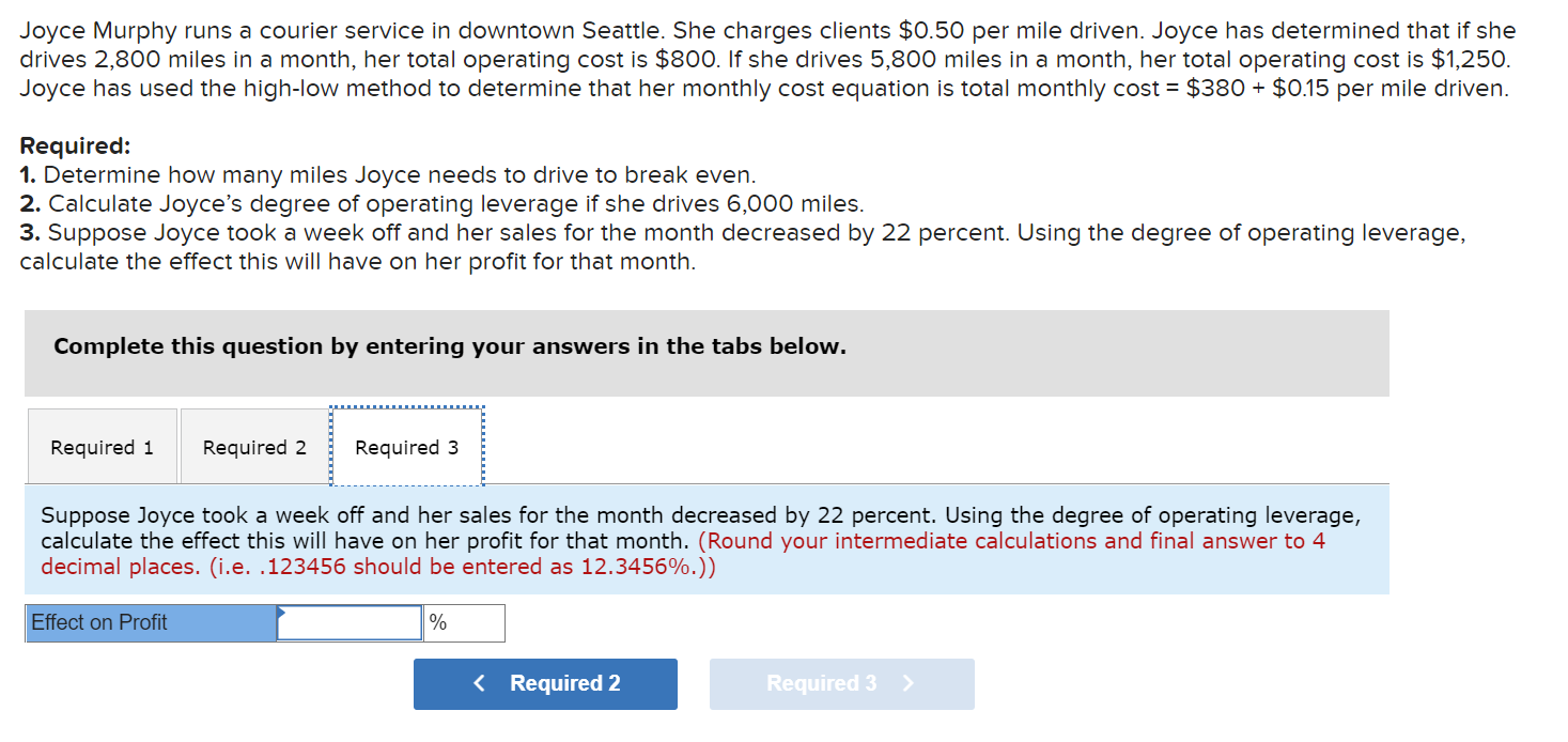 Joyce Murphy Runs A Courier Service In Downtown Seattle She Charges Clients 0 50 Per Mile Driven Joyce Has Determined 1