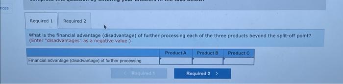Dorsey Company Manufactures Three Products From A Common Input In A Joint Processing Operation Joint Processing Costs U 2