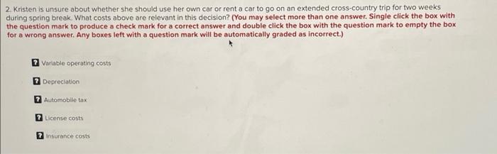Kristen Lu Purchased A Used Automobile For 18 950 At The Beginning Of Last Year And Incurred The Following Operating Co 2
