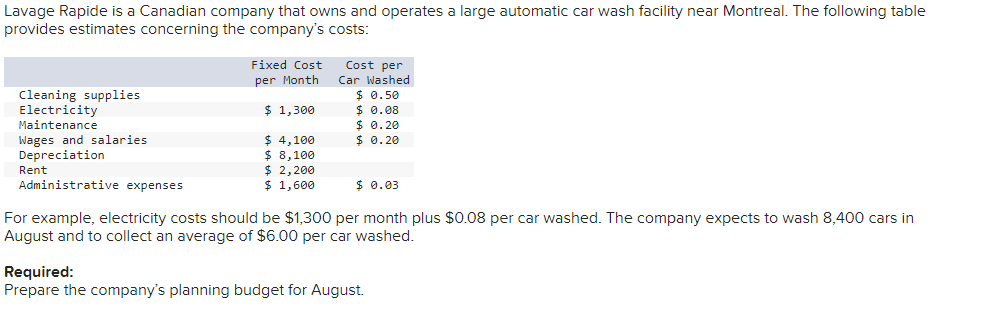 Lavage Rapide Is A Canadian Company That Owns And Operates A Large Automatic Car Wash Facility Near Montreal The Follow 1