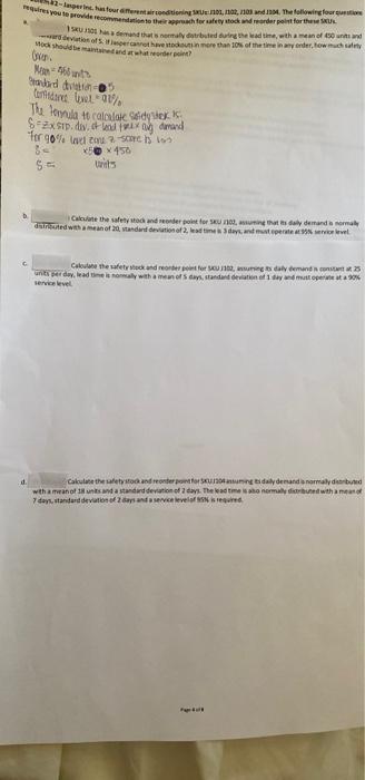 Requires You To Provide Recommendation To Their Approach For Safety Stock And Reorder Point For Th 2 Perine Has Four Di 1