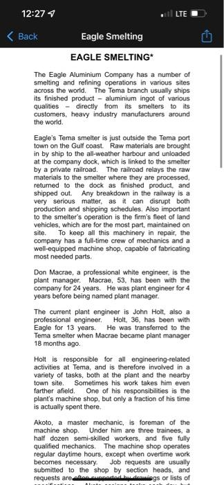 12 27 Lte Back Eagle Smelting Eagle Smelting The Eagle Aluminium Company Has A Number Of Smelting And Refining Operatio 1