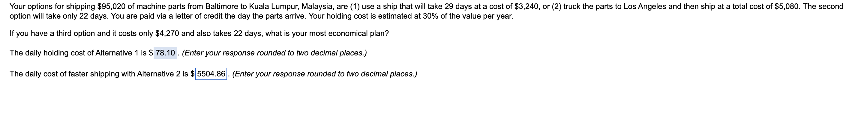 Your Options For Shipping 95 020 Of Machine Parts From Baltimore To Kuala Lumpur Malaysia Are 1 Use A Ship That Wil 1