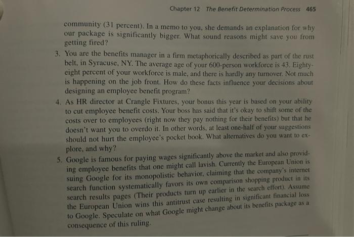Deci Sions Confronting A Benefit Administrator Review Questions 1 Early In This Chapter We Identified Reasons For The 2