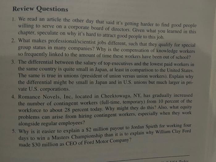 Review Questions 1 We Read An Article The Other Day That Said It S Getting Harder To Find Good People Willing To Serve 1