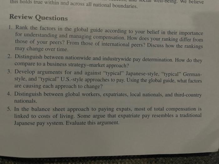 Eing We Believe This Holds True Within And Across All National Boundaries Review Questions 1 Rank The Factors In The 1