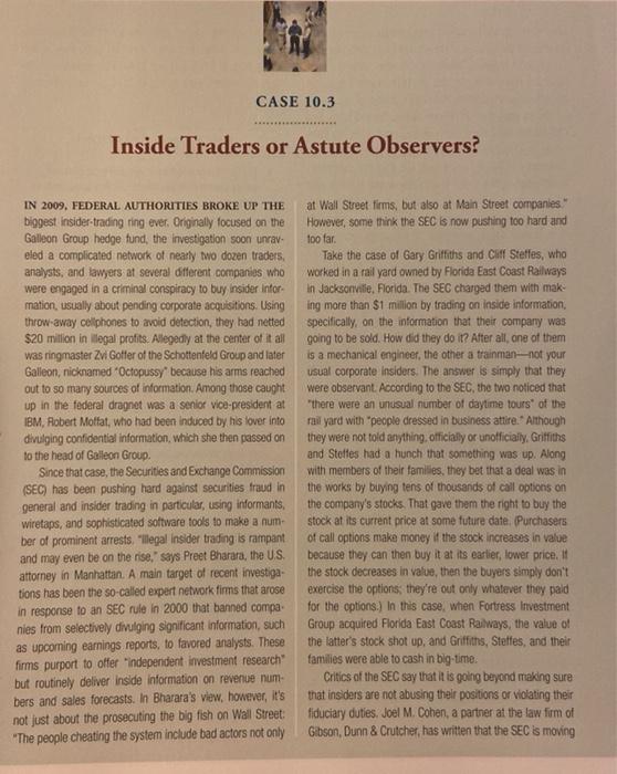 1 Did Griffiths And Steffes Insiders And Did They Violate Any Insider Trading Laws 2 Did They Violate Any Legal Or M 2