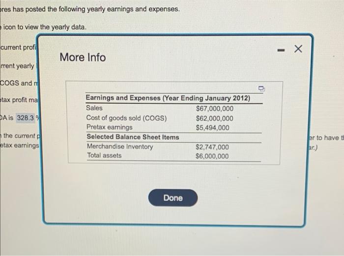 Question 1 Problem 1 E Homework Hw11 Part 5 Of 5 Save Dulaney S Stores Has Posted The Following Yearly Earnings And Ex 2