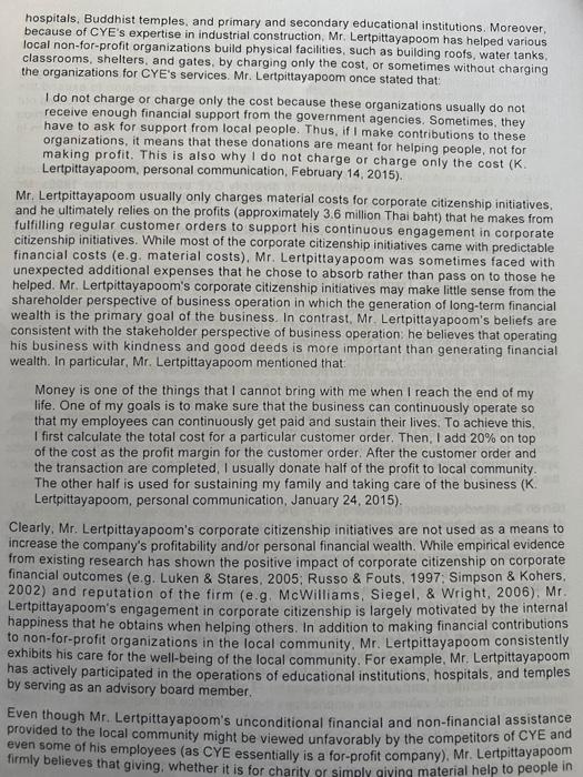 Learning Outcomes The Primary Objectives Of The Case Are To 1 Compare And Contrast Shareholder Theory And Stakeholder 5
