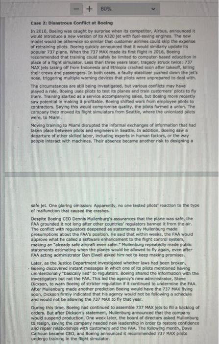 60 Case 2 Disastrous Conflict At Boeing In 2010 Boeing Was Caught By Surprise When Its Competitor Airbus Announce 1