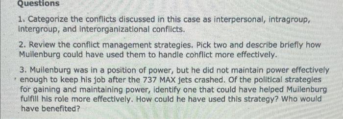 60 Case 2 Disastrous Conflict At Boeing In 2010 Boeing Was Caught By Surprise When Its Competitor Airbus Announce 2