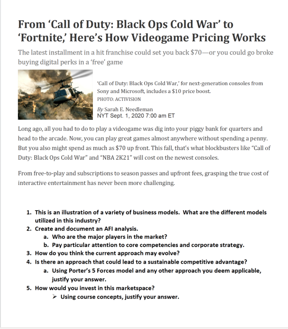 From Call Of Duty Black Ops Cold War To Fortnite Here S How Videogame Pricing Works The Latest Installment In A Hi 1