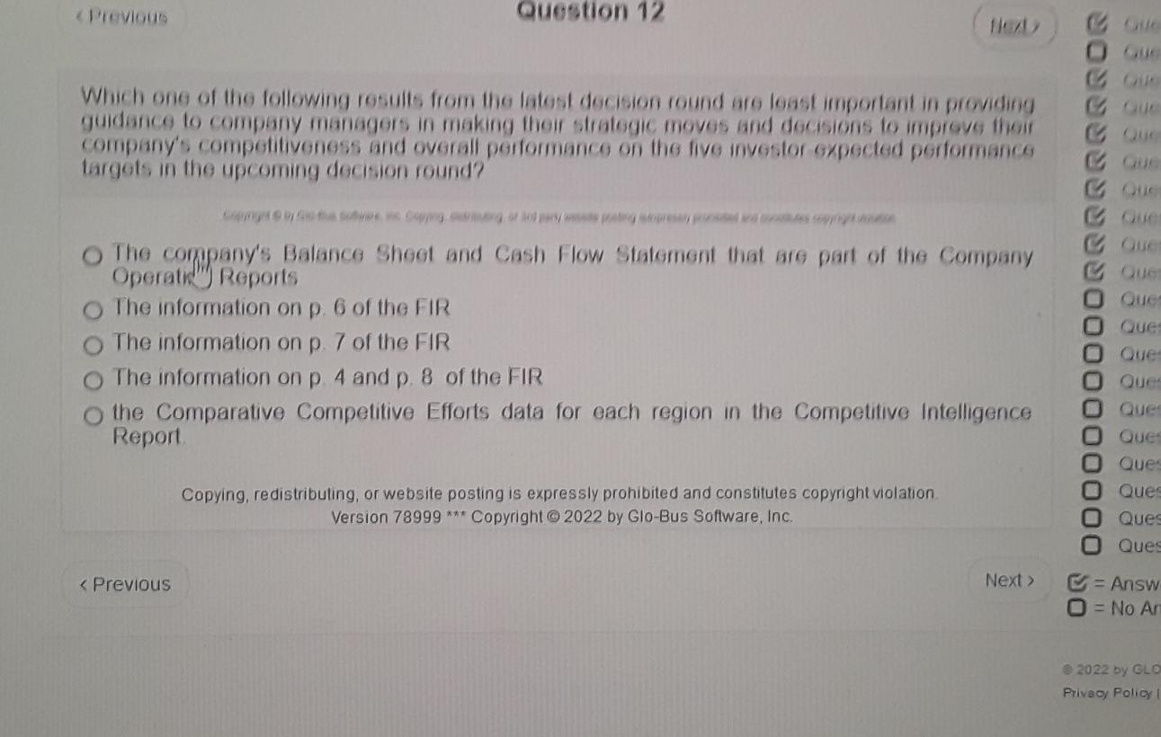 Previous Question 12 Which One Of The Following Results From The Latest Decision Round Are Least Important In Providin 1