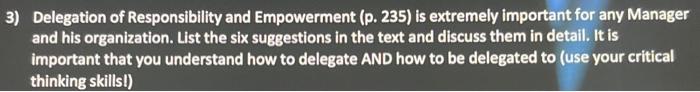 3 Delegation Of Responsibility And Empowerment P 235 Is Extremely Important For Any Manager And His Organization Li 1