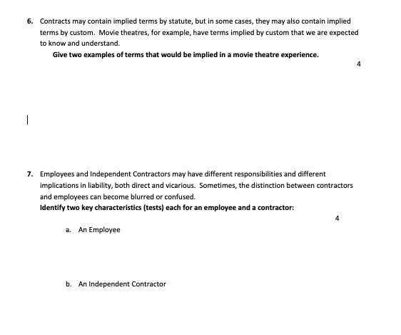 6 Contracts May Contain Implied Terms By Statute But In Some Cases They May Also Contain Implied Terms By Custom Mov 1