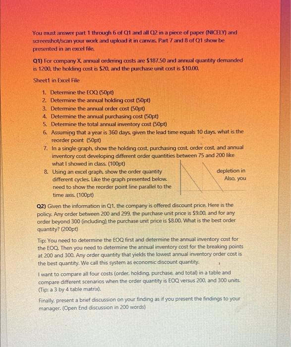 You Must Answer Part 1 Through 6 Of Q1 And All Q2 In A Piece Of Paper Nicely And Screenshot Scan Your Work And Upload 1