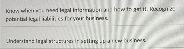 Know When You Need Legal Information And How To Get It Recognize Potential Legal Liabilities For Your Business Underst 1