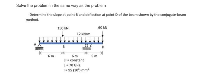 Solve The Problem In The Same Way As The Problem Determine The Slope At Point B And Deflection At Point D Of The Beam Sh 1
