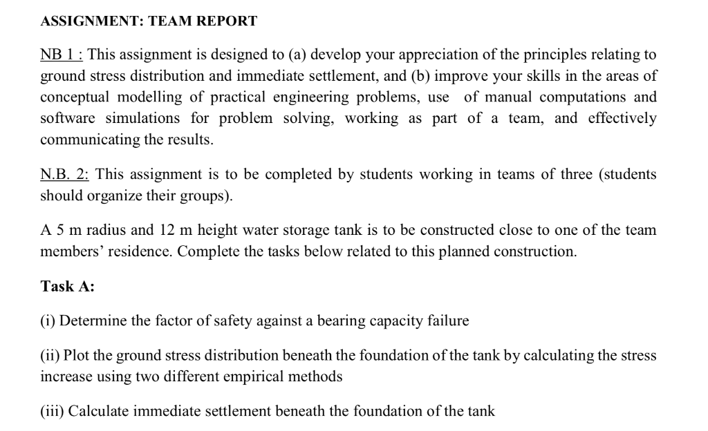 Assignment Team Report Nb 1 This Assignment Is Designed To A Develop Your Appreciation Of The Principles Relating T 1