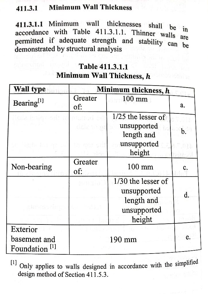 Please Help Interpret This Code What Is A Bearing Wall What Are Unsupported Length And Unsupported Height 1
