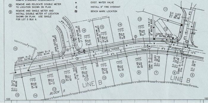 1 The Highest Elevation On The Profile Is Just North Of Lot Block At Station 2 At Sewer Manhole B 3 The Invert Out El 5