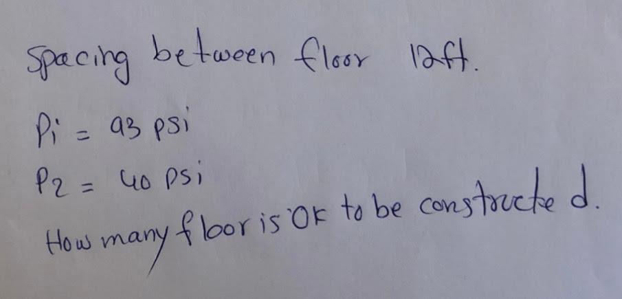 Spacing Between Floor 12ft Pi 93 Psi P2 40 Psi How Many Floor Is Ok To Be Constructed 1