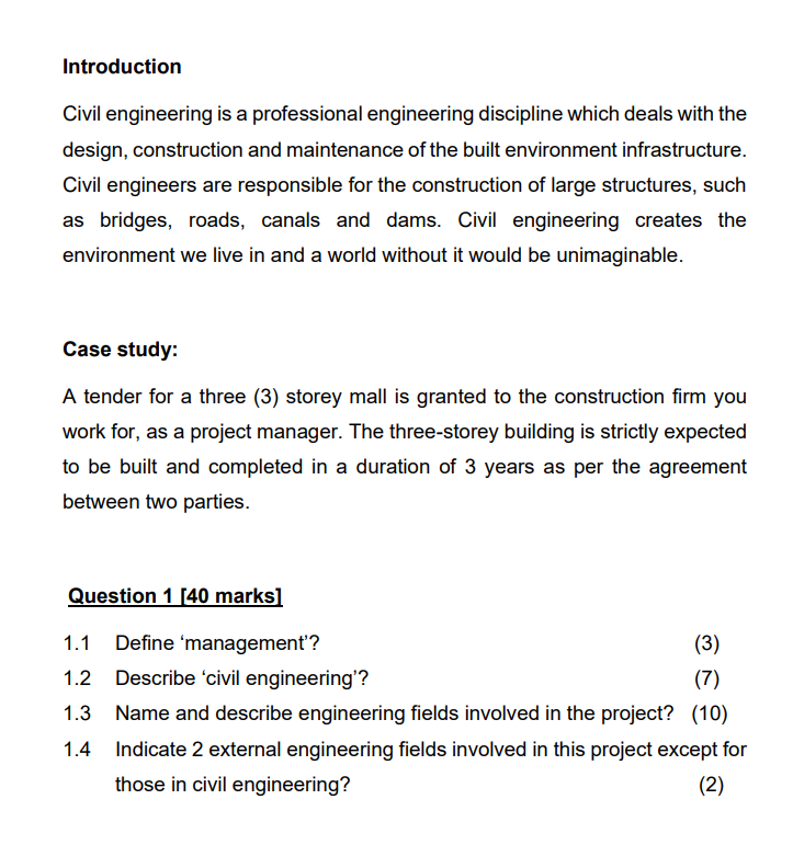 Introduction Civil Engineering Is A Professional Engineering Discipline Which Deals With The Design Construction And Ma 1