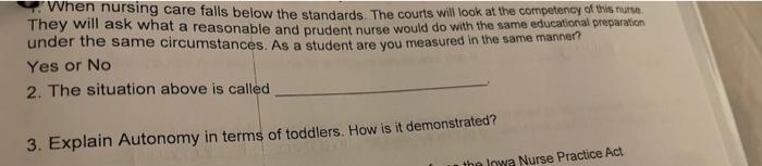 When Nursing Care Falls Below The Standards The Courts Will Look At The Competency Departe They Will Ask What A Reasona 1
