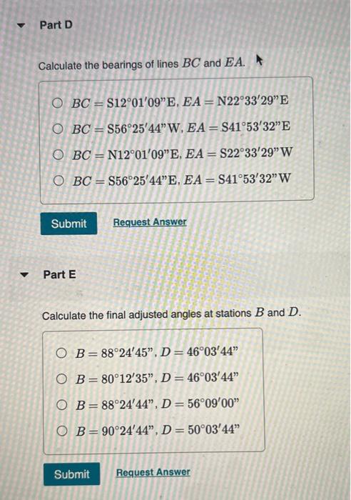 Using The Compass Bowditch Rule Adjust The Departures And Latitudes Of The Traverse Given In The Table Below The Coo 3