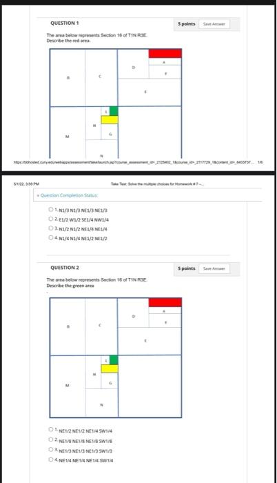 Question 1 The Area Below Represents Section 16 Of Tin Re Describe The Red Area Hoved Ye 122 350 Pm Question Completion 1