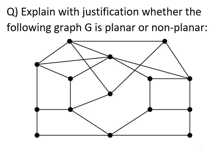 Q Explain With Justification Whether The Following Graph G Is Planar Or Non Planar 1