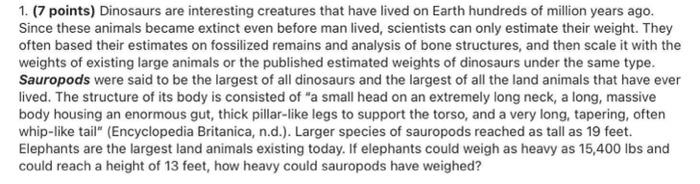 1 7 Points Dinosaurs Are Interesting Creatures That Have Lived On Earth Hundreds Of Million Years Ago Since These An 1