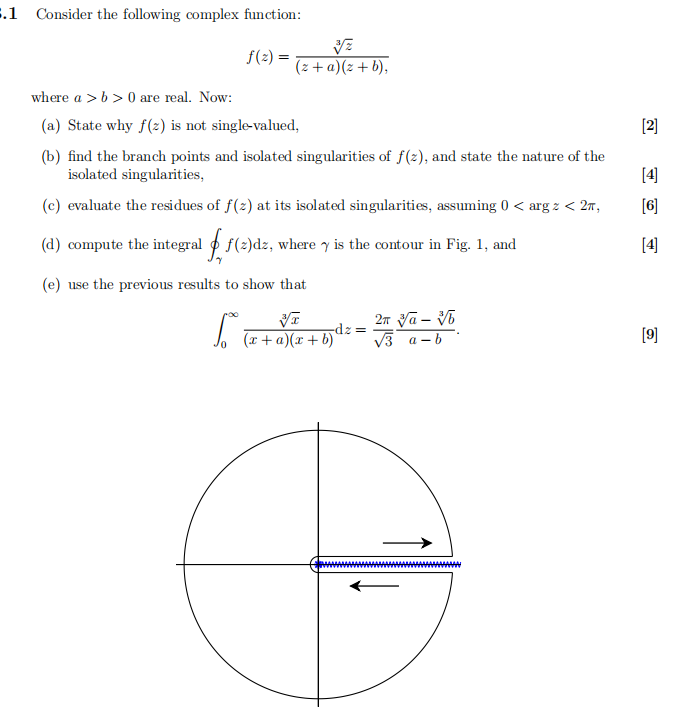 3 1 Consider The Following Complex Function F 2 Z A Z B Where A B 0 Are Real Now A State Why F Z Is No 1