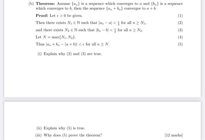 B Theorem Assume A Is A Sequence Which Converges To A And B Is A Sequence Which Converges To B Then The Sequence 1