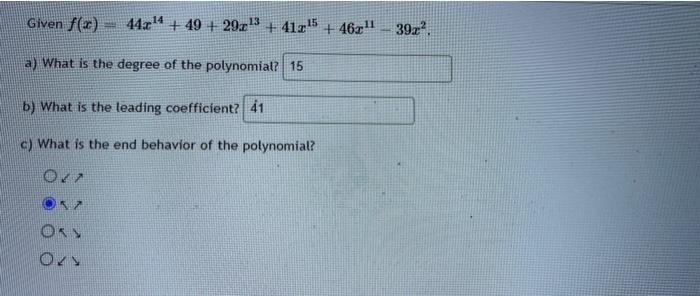 For The Polynomial X 5x X 5 Find The Following A The End Behavior Of The Graph Using The Leading Coefficient Test 2