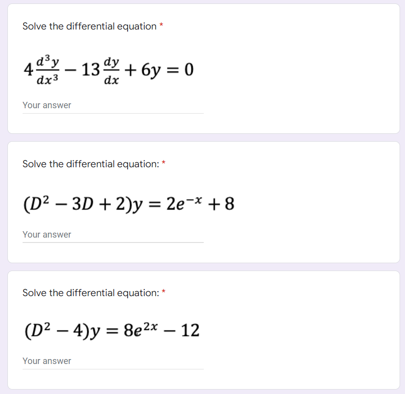 Higher Order Differential Equations Choose The Appropriate Method To The Following Differential Equations Show Complete 1