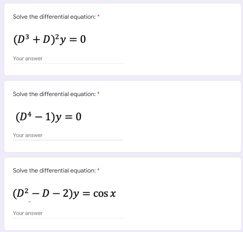 Higher Order Differential Equations Choose The Appropriate Method To The Following Differential Equations Show Complete 1