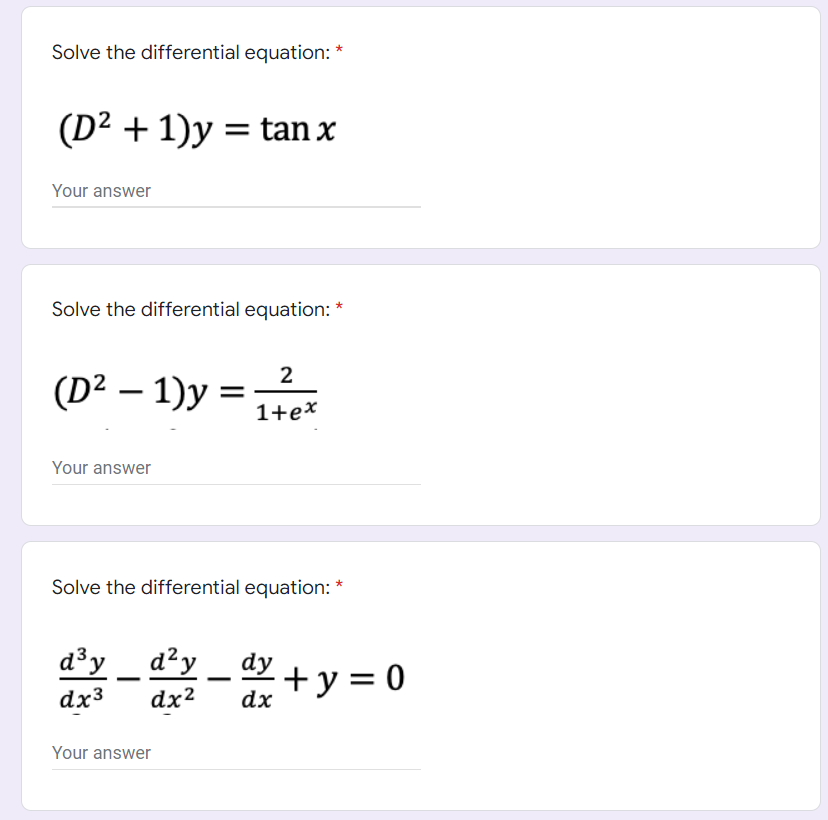 Higher Order Differential Equations Choose The Appropriate Method To The Following Differential Equations Show Complete 1