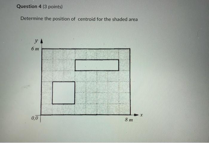 Question 4 3 Points Determine The Position Of Centroid For The Shaded Area Ya X 6 M 0 0 8 M Question 5 3 Points 10 1