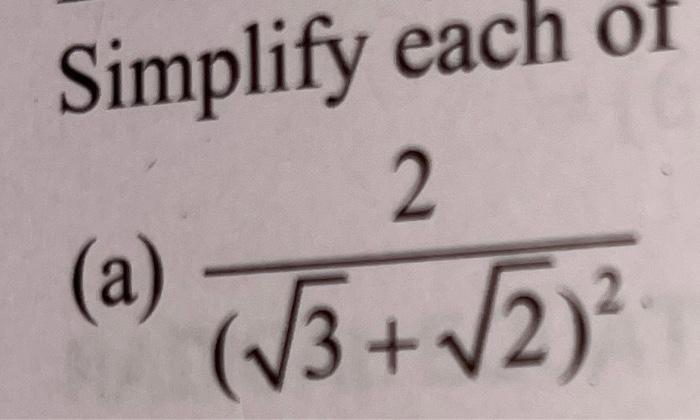 Simplify Each Of 2 A 3 2 2